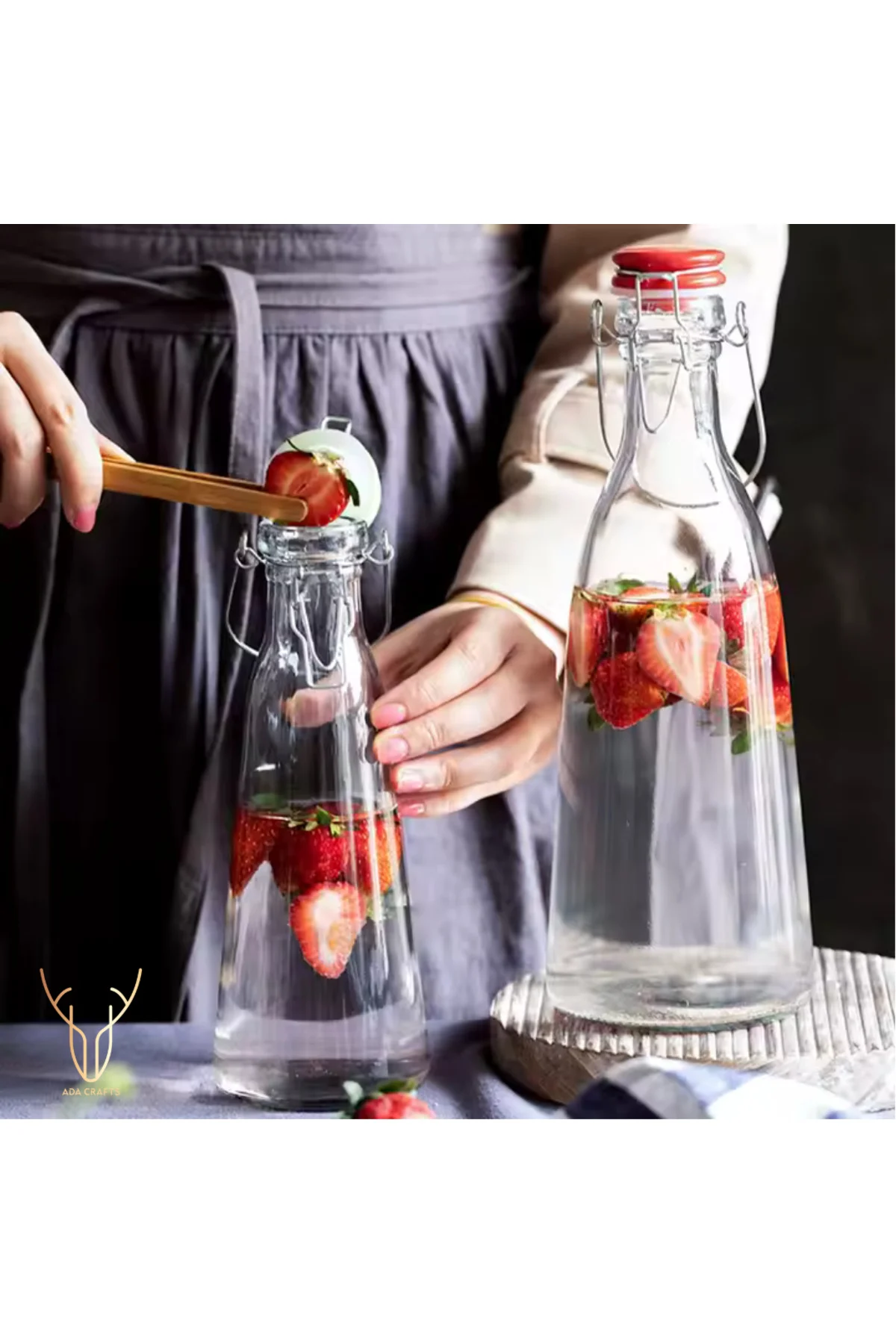 Seramik Kapak Cam Şişe - 500 Ml